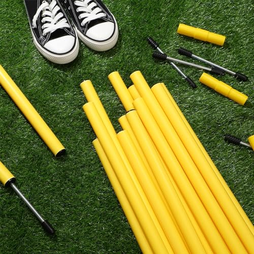 Blulu 5/10/30pcs Training Agility Pole,5ft Adjustable - color: Yellow