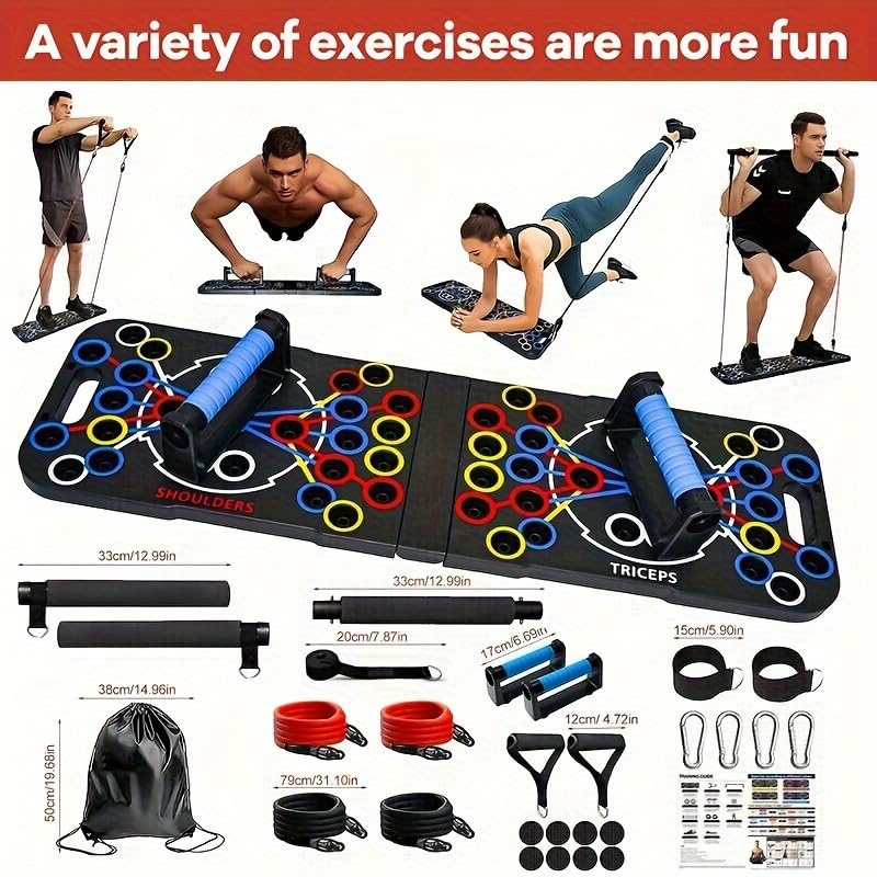 54-Hole Push-Up Board – Multi-Function Exercise Equipment for Home Gym – Adjustable Push-Up Bars for Chest, Arms & Core Workout – Strength Training Tool for Men & Women