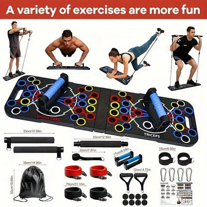 54-Hole Push-Up Board – Multi-Function Exercise Equipment for Home Gym – Adjustable Push-Up Bars for Chest, Arms & Core Workout – Strength Training Tool for Men & Women