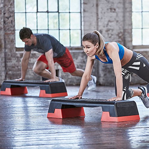 Reebok Fitness Multipurpose Adjustable Aerobic and Strength Training Workout Step Platform for HIIT, Cardio, and General Sessions