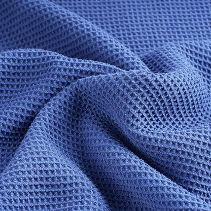 POLYTE 380 GSM Poly Blend Microfiber Quick Dry Waffle Bath Towel, 30x60 in - color: Royal Blue
