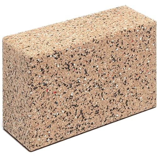 Go4Cork Cork Yoga Block for Yoga, Pilates & Meditation | Non-Slip, Non-Toxic, Hypoallergenic, Sustainable, Lightweight Large Yoga Block, 9" x 6" x 4", (Cork Fusion) | Yogi Workout & Exercise