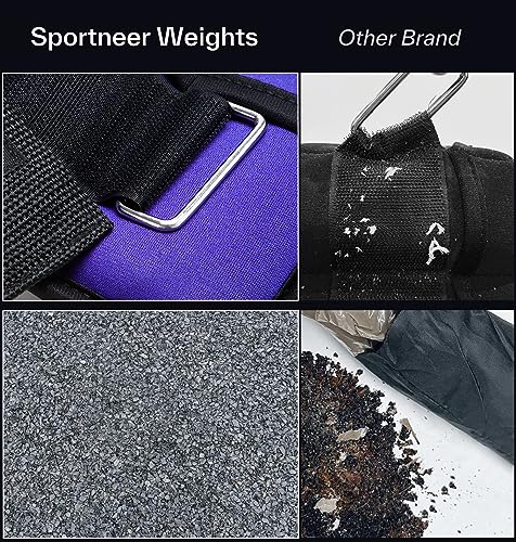 Sportneer Adjustable Ankle Weights for Women and Men 7 lbs/Pair Adjustable Leg Weights with Secure Straps, Strength Training Weighted for Yoga, Walking, Running, Aerobics, Gym, Physical Therapy