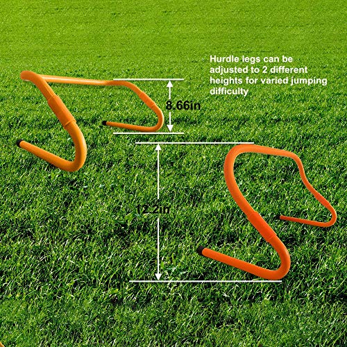 TOCO FREIDO Speed&Agility Training Set – 20ft Agility Ladder Set with 12 Rungs, 4 Adjustable Training Hurdle, 12 Disc Cones, 2 Resistance Bands, 1 Running Parachute and Footwork Drills Equipment