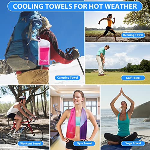 Cooling Towel, Cooling Towels for Neck,40" x 12"Ice Towel for Instant Cooling Relief, Soft Breathable Chilly Towel, Perfect Yoga, Golf, Sports(Geo) - color: Mix2