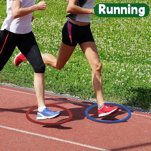 Mototo 24/30/48/96 Pack Agility Rings 15 Inch Speed Training Hopscotch Rings Plastic Circle Jumping Hoops Agility Hurdles for Athlete Exercise Soccer Football Gymnastics Games Practice Footwork - style: 24 Pack
