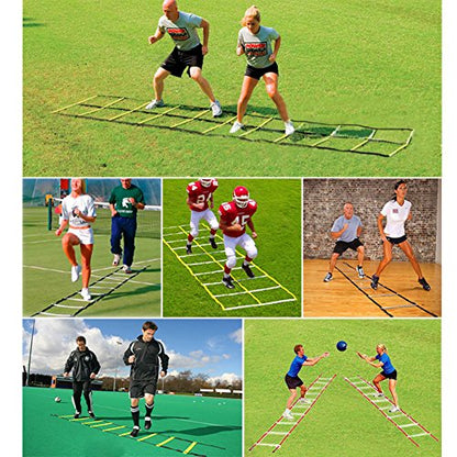HERCHR Speed and Agility Training Equipment, 12 Adjustable Flat Rungs 6m Training Ladder with Carry Bag for Volleyball Football Soccer Basketball