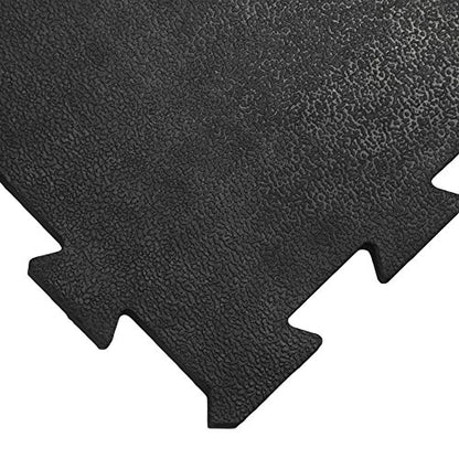 Rubber-Cal Armor Lock Interlocking Rubber Mat (4-Pack), Black, 3/8 x 24 x 24-Inch, Model: 03-212-WBK-4