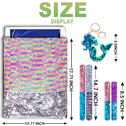 GA&EN Mermaid Reversible Sequin Drawstring Backpack/Bag Rainbow/Silver for Kids Girls - color: 18-rainbow/Silver