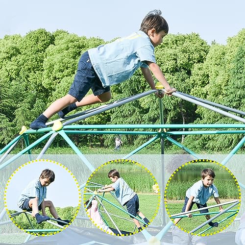 Merax 12FT Climbing Dome with Hammock, Outdoor Geometric Dome Climber Play Center for Kids 3-10 Supporting 1000 lbs, Easy Assembly Jungle Gym