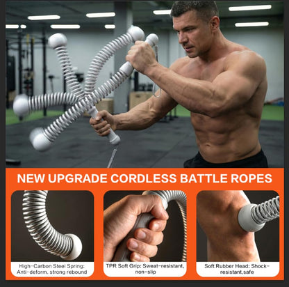 Ropeless Battle Ropes for Home Gym, Portable Cordless Weighted Battle Rope - size: Standard Gray