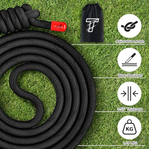 Flow Rope Exercise Jump Rope For Fitness, Working Out, Flow with 9 Ft Adjustable Double Woven Workout Rope For Men, Women, Beginners' Training – Indoor & Outdoor Cardio