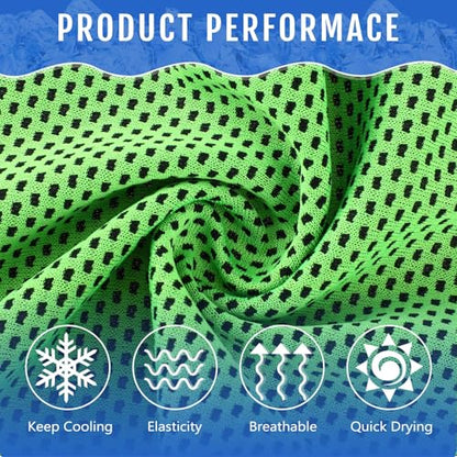 150 Pack Cooling Towels Bulk 40 x 12 Inch Large Chilly Breathable Sweat Sports Cold Towels Sublimation Microfiber Ice Neck Rag for Hot Weather Workout Gym Team Gift (Green) - color: Green