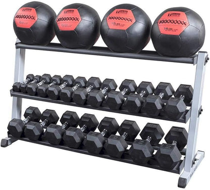 Body Solid (GMRT6) Optional 3rd-Tier for GDR60 Dumbbell Rack, Medicine and Slam Balls Additional Storage Solution, Commercial and Home Gym Weight Rack Organization, Black (Add-on Shelf Only)