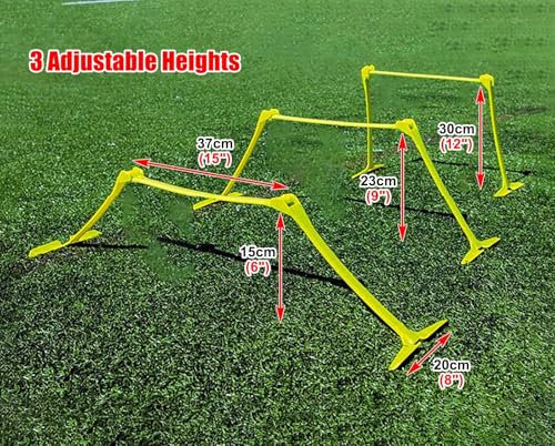Adjustable Height Mini Hurdles - Set of 5 Small Agility Hurdles with Handle for Track Field, Soft Portable Obstacles for Soccer Training