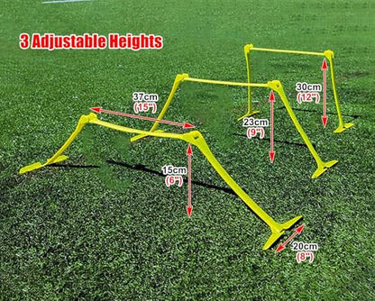 Adjustable Height Mini Hurdles - Set of 5 Small Agility Hurdles with Handle for Track Field, Soft Portable Obstacles for Soccer Training