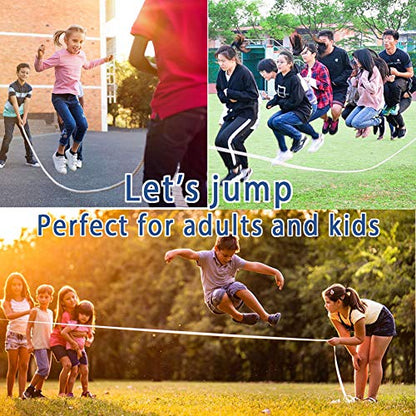 ACEONE Long Jump Rope, Multiplayer Skipping Rope with Wooden Handle for Kids and Adult, Team Group Jumping Rope for School Sport and Outdoor Activity - size: 16ft