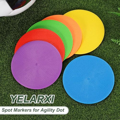 Spot Markers for Agility Dot, Non-Slip Poly Spots Floor Dots Flat Field Soccer Training Equipment 4 in & 8 Pcs & Purple -Fitting for (Gym/Sports/Training/PE Games/Dance)
