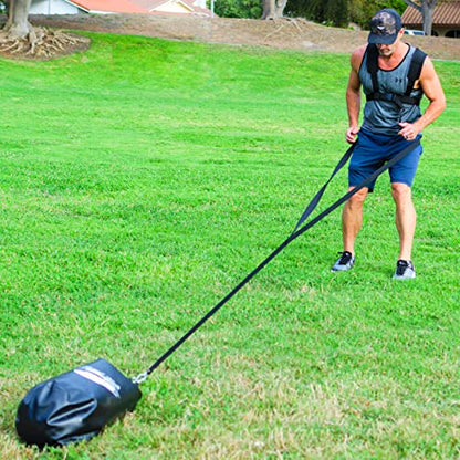 Resistance Training Sled - Weight Sled Harness & Handles - Extreme Workout for Athletes - Burn 3X The Calories - 4-Piece Kit for Gym, Home and, Outdoor - style: Weight Bag