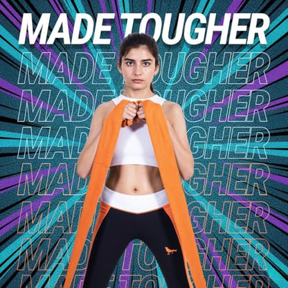 76 Inches Long Heavy Fabric Resistance Bands for Women and Men - Non-Slip, Durable Exercise Bands for Stretching, Yoga, Home Fitness - color: 76 Inch Cosmic Orange