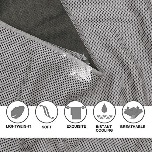 Cooling Towels 40 Pack 40"x 12", 160gsm Bulk Cool Towels, Soft Breathable, Super Absorbent, Quick Cold Towel, for Bowling, Yoga, Travel, Camping, Golf, Football, Hiking, Outdoor Work