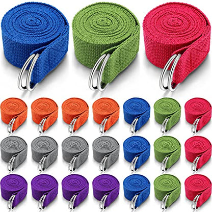 Yoga Strap Stretching Pilates Exercise Adjustable Straps 6 ft Non Elastic Yoga Belt with Adjustable D Ring Buckle for Pilates Gym Workouts Fitness - color: Bright