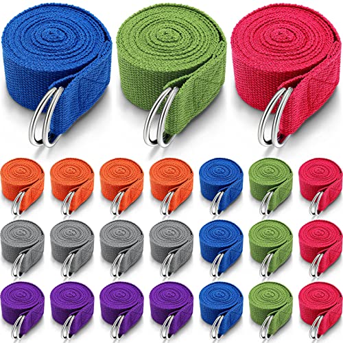 Yoga Strap Stretching Pilates Exercise Adjustable Straps 6 ft Non Elastic Yoga Belt with Adjustable D Ring Buckle for Pilates Gym Workouts Fitness - color: Bright
