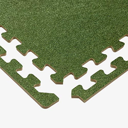 We Sell Mats 3/8 Inch Thick Interlocking Foam Carpet Tiles Durable Carpet Squares Anti Fatigue Support for Home Office or Classroom Use - color: Olive, style: 100 Square Feet (25 Tiles)