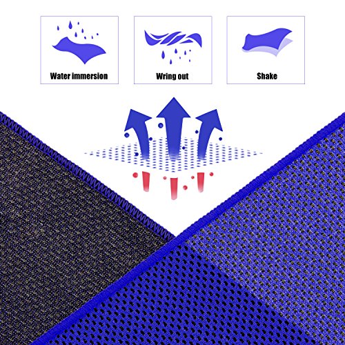 Cooling Towel (Pack of 20, 40"x12") with Pouches for Sports - color: 20darkblue