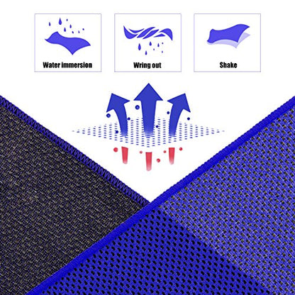 Cooling Towel (Pack of 20, 40"x12") with Pouches for Sports, Workout, Fitness, Gym, Yoga, Golf, Pilates, Travel, Camping & More