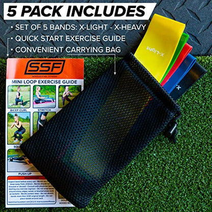 Mini Resistance Loop Bands | Rehab and Prehab Stretch Bands | 12" Exercise Workout Bands (Sets of 5 Pack and Sets of 10 Pack Trainer Options Available!) - color: 10" Mini Bands