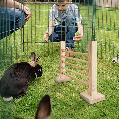 Rabbit Jump Obstacle - Rabbit Agility Training Bar, RabbitAgility Training Hurdles, Height Adjustable Jump Hurdle Equipment, Wooden Pet Obstacle Exercise Toys for Pet Bunny Exercise