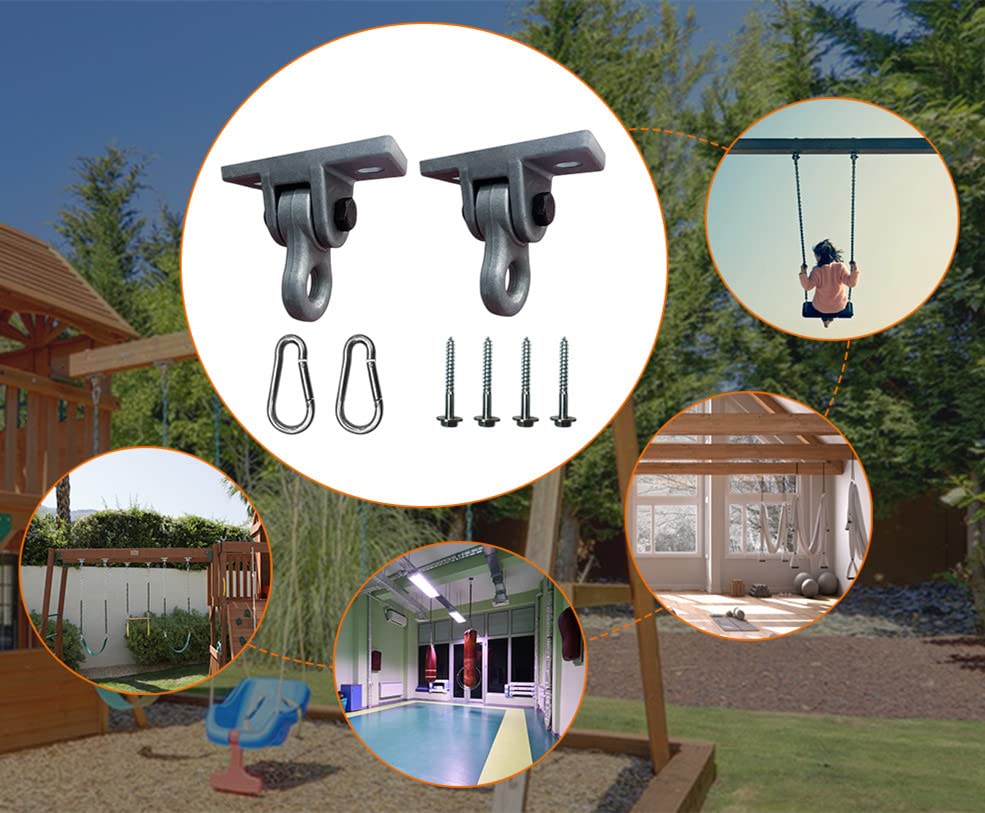 ABUSA Heavy Duty Green Swing Hangers Screws Bolts Included Over 5000 lb Capacity Playground Porch Yoga Seat Trapeze Wooden Sets Indoor Outdoor 2 Pack