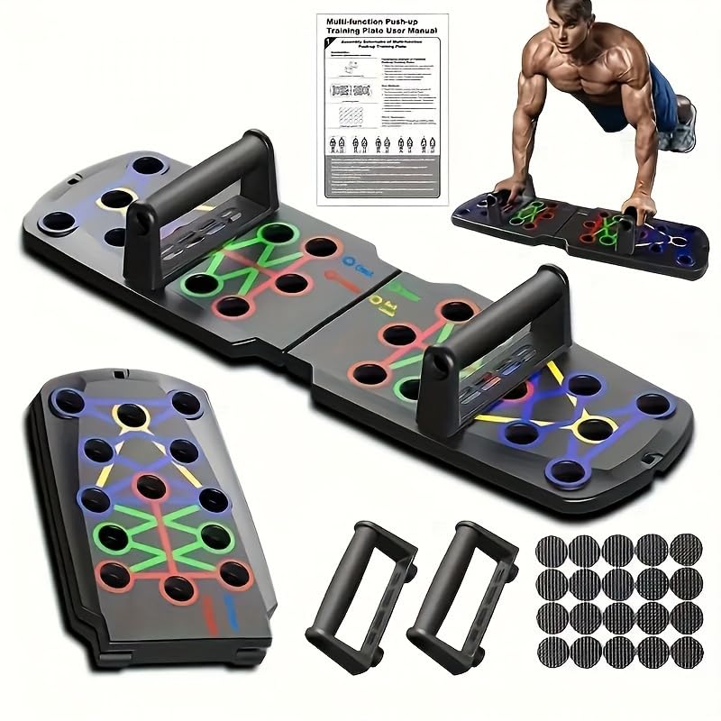 Multi-Function Push Up Board, Portable Home Fitness Equipment, for Father Papá Easter, Color-Coded Push Up Stand for Full Body Chest, Shoulder, Back & Arm Muscle Training