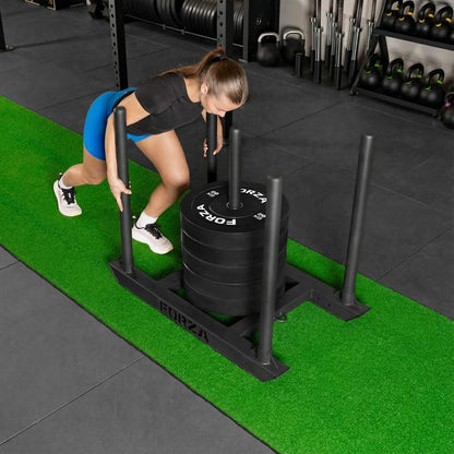 FORZA Sprint Track/Sled Track | Durable 33ft x 3.3ft Artificial Turf | Perfect for Sprint, Agility and Strength Training - color: Green