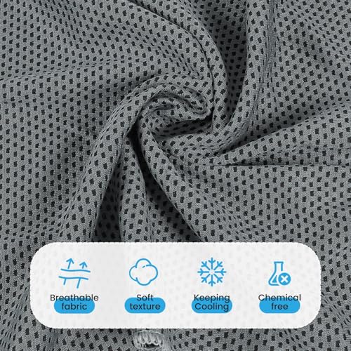 INNOLIFE 2 Pack Cooling Towels, Soft Breathable Ice Towel Chilly Towel for Sports, Gym, Fitness, Running, Hiking, Yoga - Black