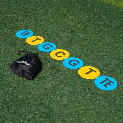 Football Linemen Position Flat Spot Markers: Precision, Durability, and Portability for Enhanced Training - style: BLACK
