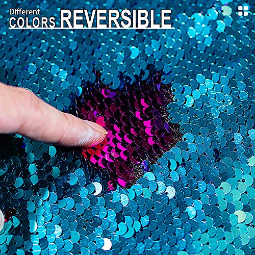 GA&EN Mermaid Reversible Sequin Drawstring Backpack/Bag Blue/Violet Red for Kids Girls - color: 9-blue/Violet Red