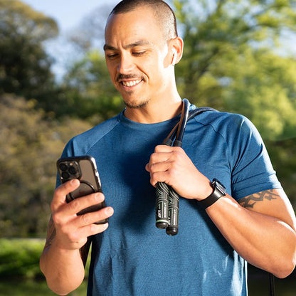 Crossrope AMP Smart Jump Rope Handles - Bluetooth- Connected Handle - Compatible with Crossrope Jump Ropes - Fitness Training for High Calorie Burn and Cardio - Membership Required