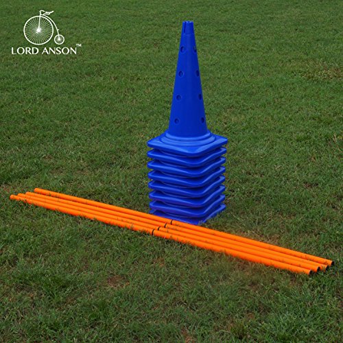 Dog Agility Hurdle Cone Set - 8 Cones & 4 Rods - Adjustable, Versatile, Heavy Duty - Agility, Obedience, Rehabilitation