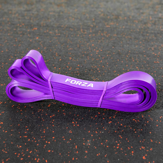 METIS Resistance Exercise Bands | Heavy Duty Latex Power Bands for Strength Training, Fitness Workouts, and Assisted Pull-Ups – 6 Resistance Levels, Sold Individually or as a Set - color: Purple (57-84lb Resistance)