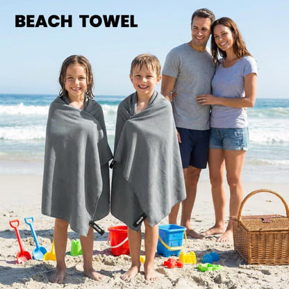 EPAuto 2-Pack Microfiber Quick Dry Towel Set - Lightweight, Super Absorbent & Compact Travel Towels (60"x30" & 24"x15") for Gym, Camping, Beach, Yoga & Backpacking, Gray
