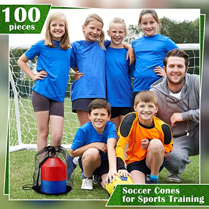 Hanaive Mini Soccer Cones for Agility Drills, 5 Inch - color: Red,Blue