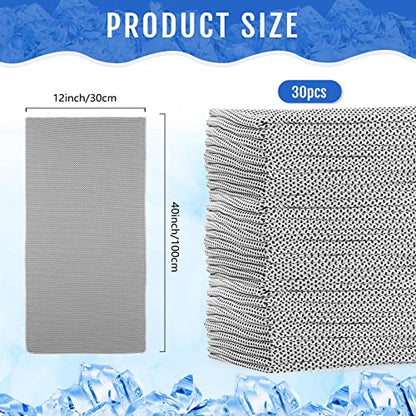 Hosuly 30 Pack Cooling Towels 40"x12" - color: Light Gray