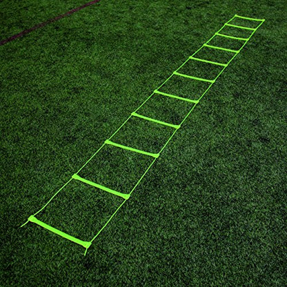 QuickPlay Agility Ladder for Speed and Agility Training - Adjustable 11 Rung Speed Ladder for Soccer, Football and Footwork Drills - Training Equipment for Kids, Youth and Adults with Carry Bag