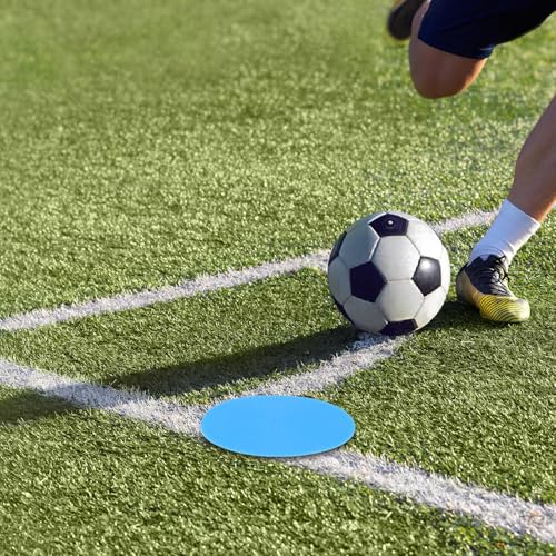DOITOOL 12pcs Football Training Markers Flat Discs Non-Skid Ground Spot Cones 10cm Multi- for Agility Drills Soccer Field Practice