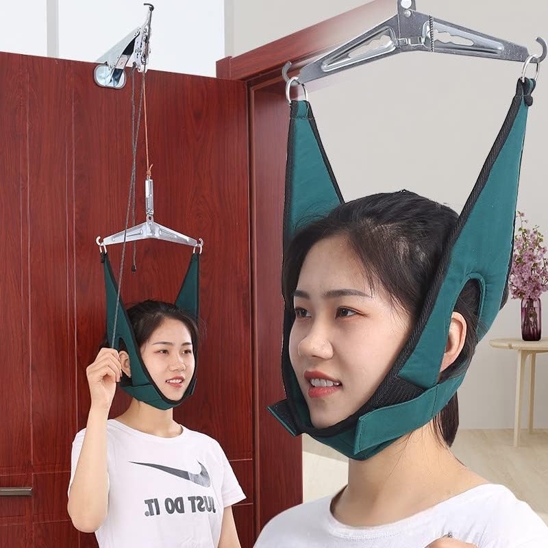 Cervical Neck Traction Device Over Door, Adjustable Portable Neck Stretcher for Home Use, Cervical Traction Kit for Muscle Relaxation & Tension Release