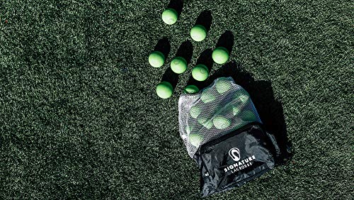 Signature Lacrosse Ball Set - Packs of 2, 4, 8, 12, and 100 - No Chemical Smell Massage Balls, Myofascial Release Tools, Back Roller, Muscle Knot Remover - color: Yellow, size: 12 Balls