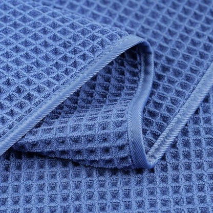 POLYTE 430 GSM Poly Blend Microfiber Quick Dry Waffle Hand Towel, 16x30 in - color: Royal Blue