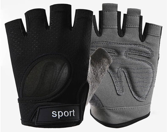 Lightweight and Breathable Fingerless-Gym-Gloves for Women - Exercise-Crossfit-Training Gloves for Workout - color: Black-sport, size: Large